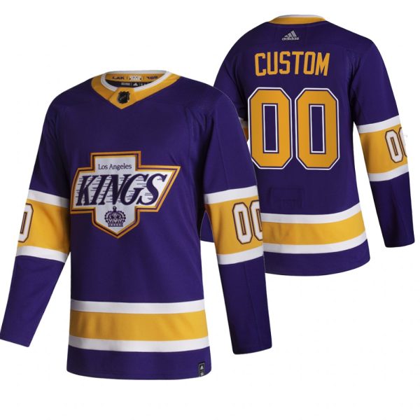 Kinder Los Angeles Kings Eishockey Trikot 2021 Reverse Retro Authentic Violett Benutzerdefinierte